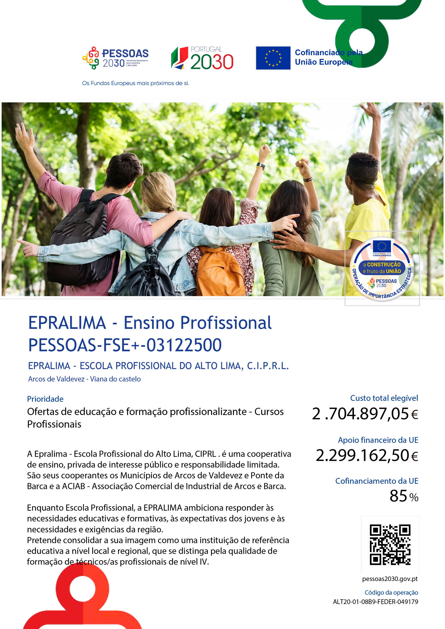 finaciamento pessoas 2030 epralima ensinoprofissional